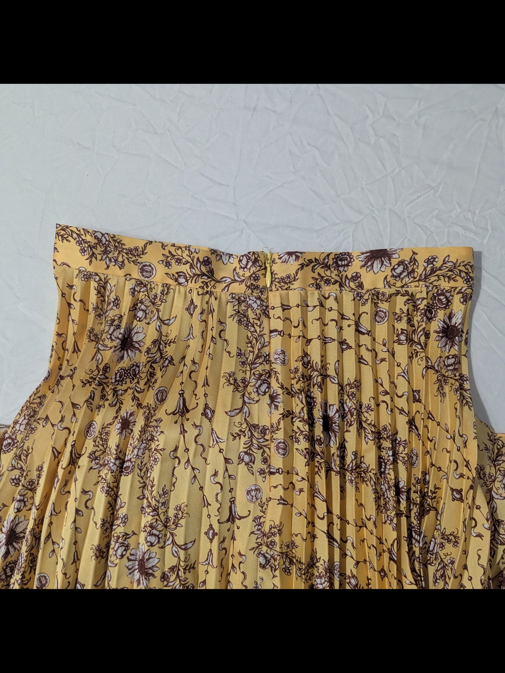Sandro Paris Women's Yellow/Brown Lilou Floral Print Pleated Midi Skirt Size 0 - Picture 3 of 7